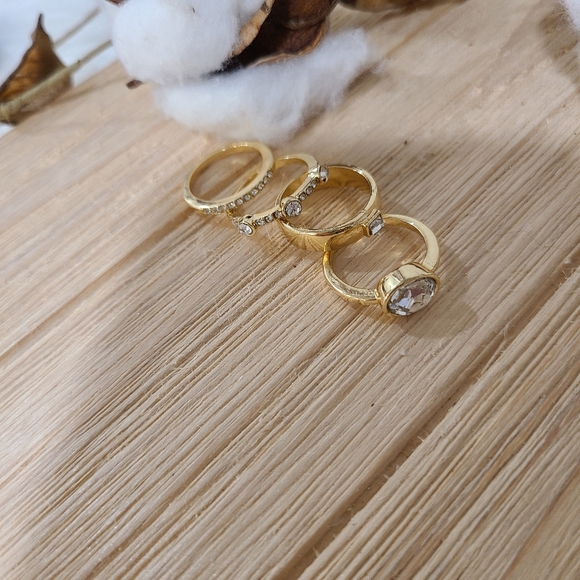 Jewelry | Newgorgeous 4 Stackable Rings In Gold | Poshmark